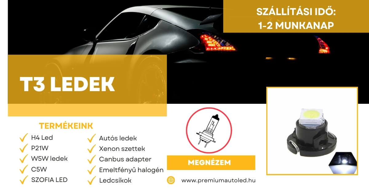 T3 Car Led T3 ledek - Prémium autóled webshop