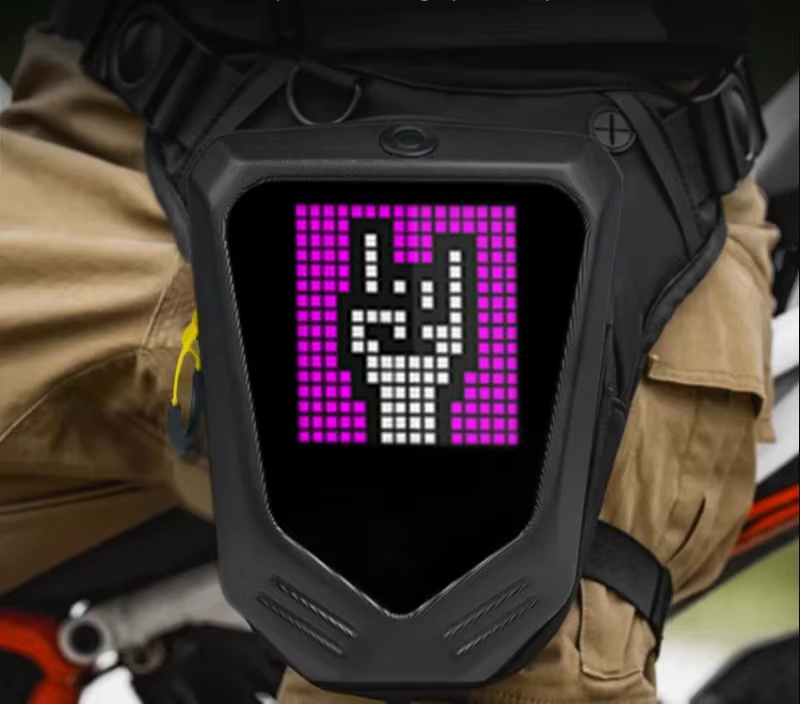 LED kijelzős motoros combtáska – Bluetooth APP vezérléssel, RGB kijelzővel 9 LED kijelzős motoros combtáska – Bluetooth APP vezérléssel, RGB kijelzővel - Image 9