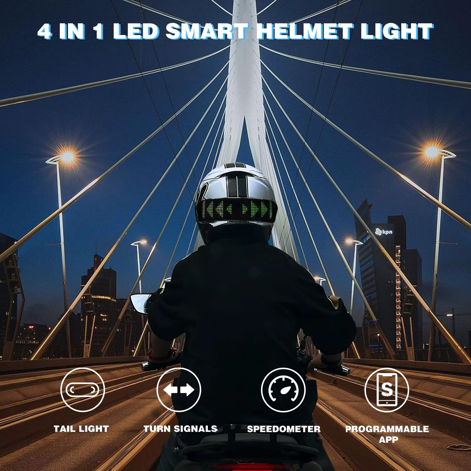 LED sisak kijelző hátsó lámpa és irányjelző funkcióval 6 LED sisak kijelző hátsó lámpa és irányjelző funkcióval - Image 6