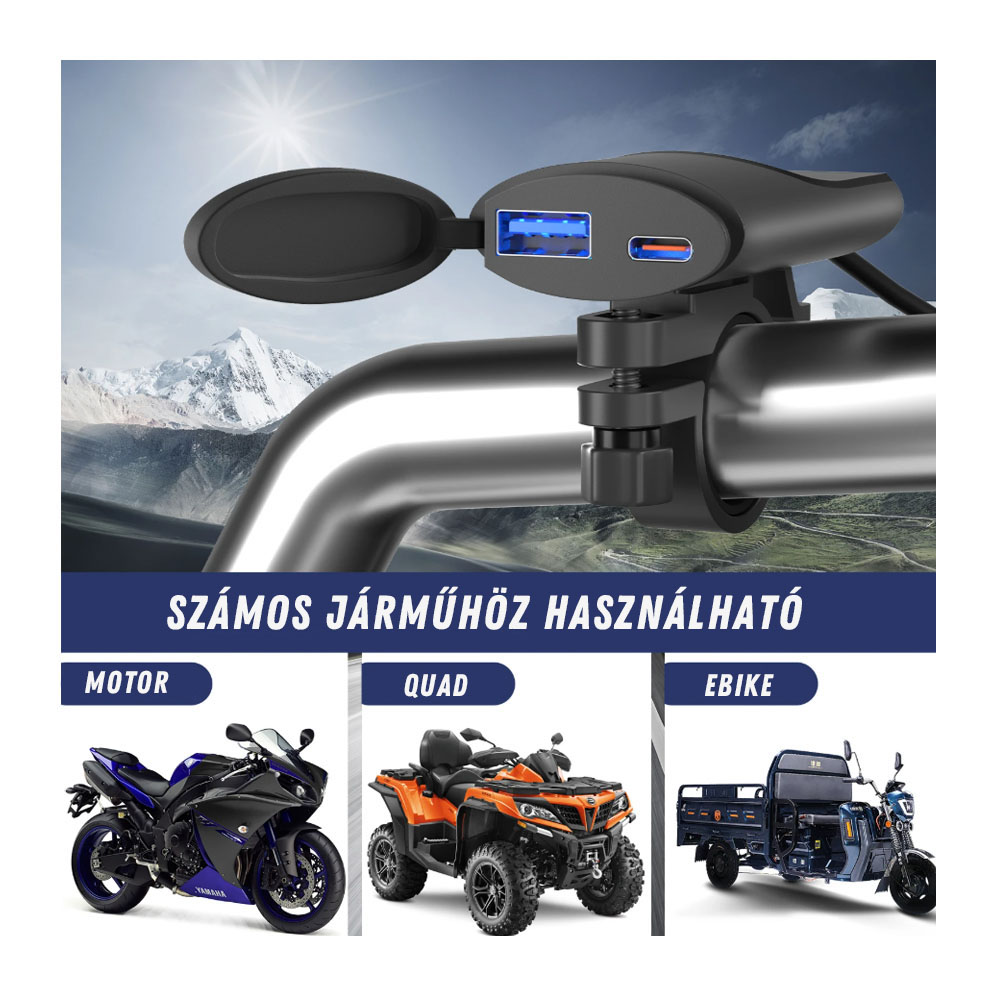 Motoros töltő USB és USB C porttal 5 Motoros töltő USB és USB C porttal - Image 5