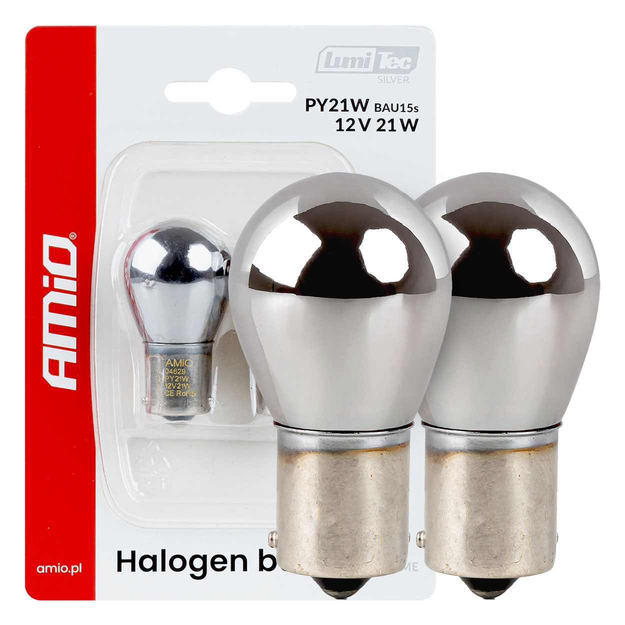 PY21W BA15S izzó 2db chrome 1 PY21W BA15S izzó 2db chrome