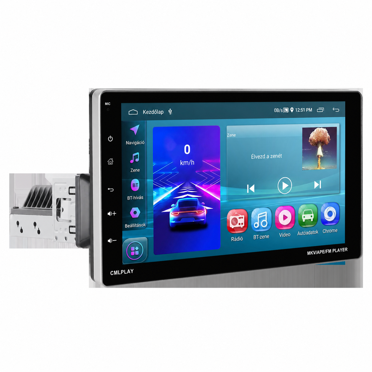 Magyar nyelvű Autórádió – dönthető érintőkijelző 9",CarPlay és Android Auto 1 Magyar nyelvű Autórádió – dönthető érintőkijelző 9",CarPlay és Android Auto