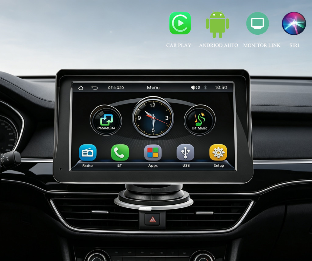 Autós CarPlay és Android Auto kijelző – magyar nyelvű 7" 1 Autós CarPlay és Android Auto kijelző – magyar nyelvű 7"