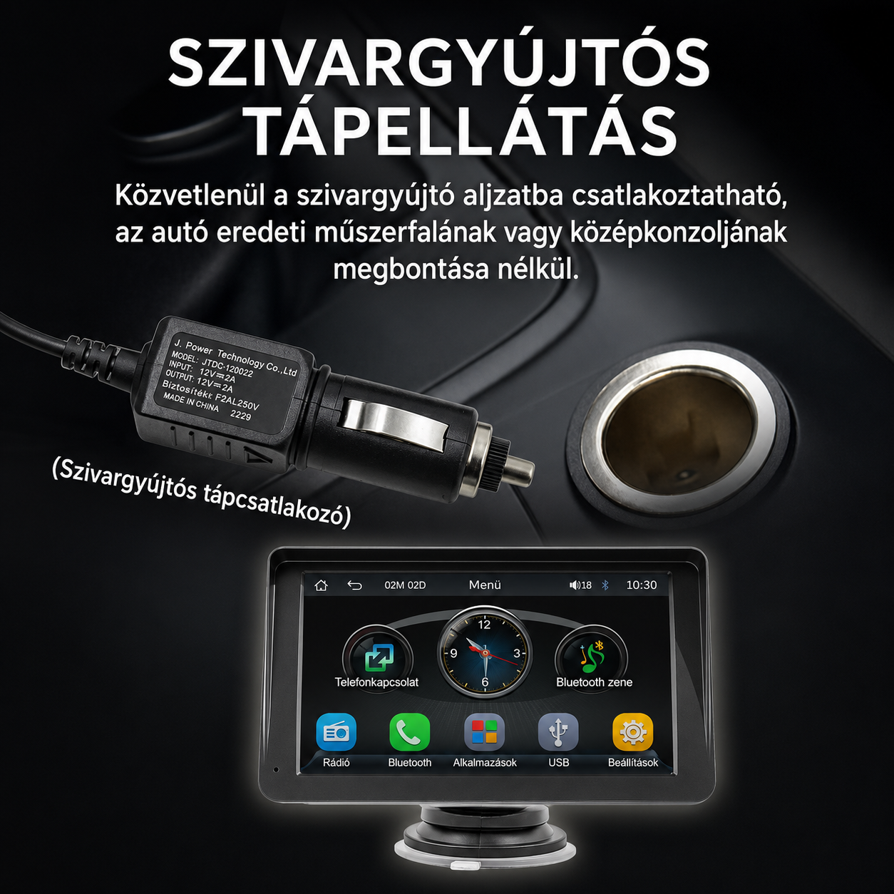 Autós CarPlay és Android Auto kijelző – magyar nyelvű 7" 3 Autós CarPlay és Android Auto kijelző – magyar nyelvű 7" - Image 3