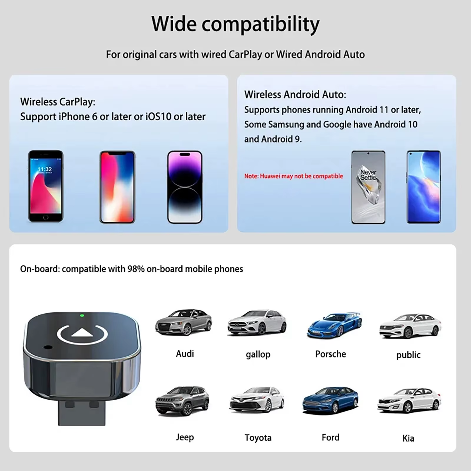 Vezeték nélküli CarPlay & Android Auto adapter 2 Vezeték nélküli CarPlay & Android Auto adapter - Image 2